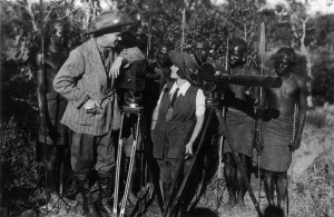 Osa (p/d/a/o) and Martin Johnson with their Akeley Camera filming at Lake Paradise, 1923. MOJSM