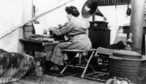  Bertha Muzzy Bower at typewriter (w) UOL-WHC