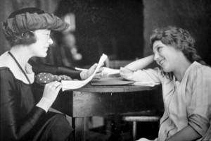 Mary Pickford (a/p/w/o) with Frances Marion (p/d/w/a). PC